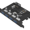 ORICO κάρτα επέκτασης PCI-e σε 4x USB3.0 PME-4U