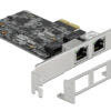 DELOCK κάρτα επέκτασης PCIe x2 σε 2x RJ45 89530