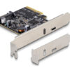 DELOCK κάρτα επέκτασης PCIe x4 σε USB-C & USB-C PD 90074