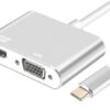POWERTECH αντάπτορας USB-C σε HDMI & VGA PTH-041