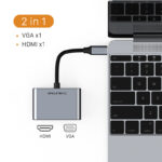 CABLETIME αντάπτορας USB-C σε HDMI & VGA CT-PU31