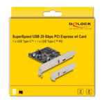 DELOCK κάρτα επέκτασης PCIe x4 σε USB-C & USB-C PD 90074