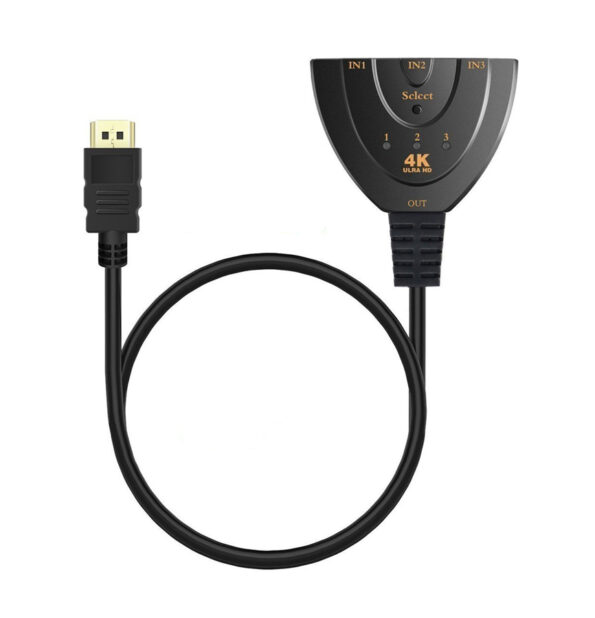 POWERTECH HDMI Switch 3×1 pigtail