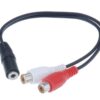 POWERTECH καλώδιο 3.5mm θηλυκό σε 2x RCA θηλυκό CAB-R012 0.20m