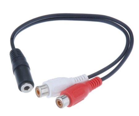 POWERTECH καλώδιο 3.5mm θηλυκό σε 2x RCA θηλυκό CAB-R012 0.20m