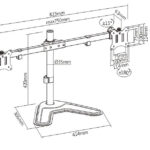 BRATECK βάση γραφείου LDT57-T02 για 2 οθόνες 17"-32"