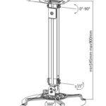BRATECK βάση projector οροφής PRB-18M