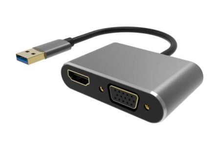 POWERTECH αντάπτορας USB σε HDMI & VGA PTH-101