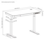 BRATECK ηλεκτρικό γραφείο S08-22DSWW με συρτάρι