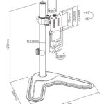 BRATECK βάση γραφείου LDT57-T01 για οθόνη 17"-32"