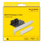 DELOCK κάρτα επέκτασης PCIe σε 4x SATA 90010
