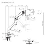 BRATECK βάση γραφείου LDT74-C012UC για οθόνη 17"-49"