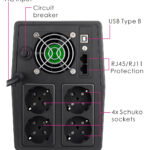 POWERTECH UPS Line Interactive PT-1800LCD με οθόνη