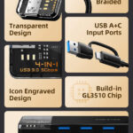 CABLETIME USB hub CT-HUBT3-PB