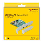DELOCK κάρτα επέκτασης PCI Express x4 σε 2x USB-C 90397