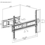 POWERTECH επιτοίχια βάση PT-1130 για τηλεόραση 37-80"