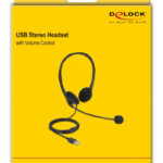 DELOCK headphones με μικρόφωνο 27179