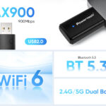 POWERTECH ασύρματος USB αντάπτορας δικτύου & Bluetooth 5.3 PT-1387
