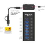 DELOCK USB hub 64326 με διακόπτες