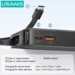 USAMS power bank CD224 με καλώδιο USB-C
