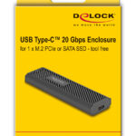 DELOCK θήκη για M.2 NVMe PCIe/SATA SSD 42031