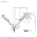 POWERTECH βάση γραφείου για 2x οθόνες PT-1425
