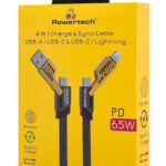 POWERTECH καλώδιο USB-C/USB σε USB-C/Lightning PTR-0164