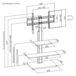 POWERTECH βάση τηλεόρασης δαπέδου PT-1422