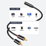 CABLETIME καλώδιο ήχου 3.5mm σε 2x RCA CT-H12G