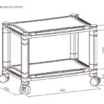 BRATECK ραφιέρα δαπέδου AMS-4L με ροδάκια