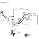BRATECK βάση γραφείου για 2x οθόνες LDT97-C024PE