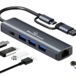 POWERTECH USB hub PTR-0150 με θύρα δικτύου