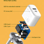 LDNIO φορτιστής τοίχου A2526C με καλώδιο