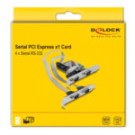 DELOCK κάρτα επέκτασης PCIe σε 4x RS-232 90410