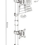BRATECK βάση γραφείου για 2x οθόνες LDT66-T02V