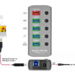 DELOCK USB hub 63262 με διακόπτες