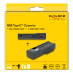 DELOCK docking station για M.2 NVMe/SATA ή 2.5"/3.5" SSD/HDD 64253