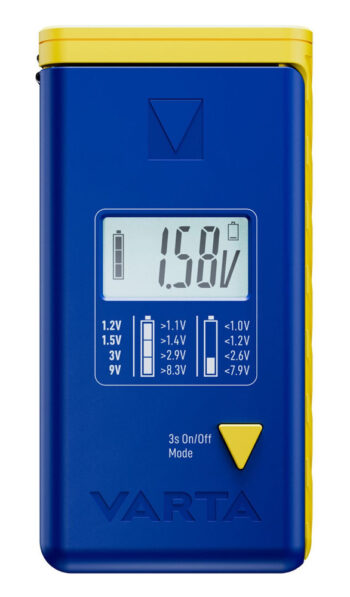 VARTA ψηφιακό tester μπαταρίας 75305 για 9V/AAA//AA/C/D/button cells