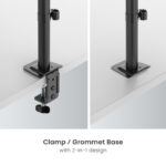 POWERTECH βάση γραφείου για 2x οθόνες PT-1552