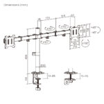 POWERTECH βάση γραφείου για 2x οθόνες PT-1552