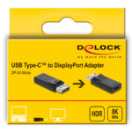 DELOCK αντάπτορας DisplayPort σε USB-C 61078