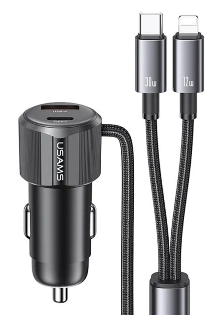 USAMS φορτιστής αυτοκινήτου CC287 με 2 σε 1 καλώδιο