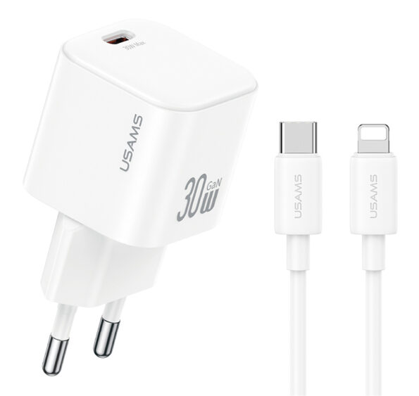 USAMS φορτιστής τοίχου CC262 με καλώδιο Lightning