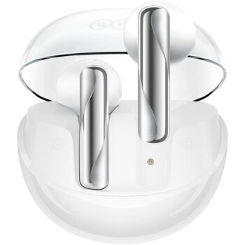 QCY Ailybuds Clear White - Semi-Ear 13mm driver, wind cancel ENC for calls, NCVM & Air case TWS BT