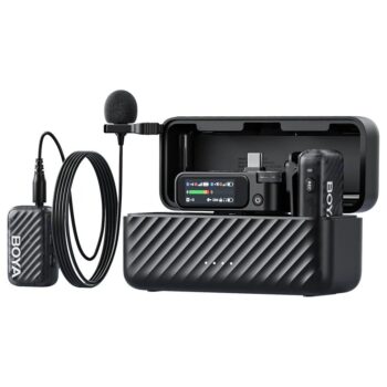BOYAMIC 2-01 Wireless HD 2xLavalier Microphone USB-C &Camera 2x RXs 32bit Float Onboard Rec 300m 15h