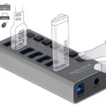 DELOCK USB hub 63669 με διακόπτες