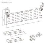 BRATECK cable management γραφείου CC11-20-2