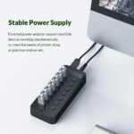 ORICO USB hub CT2U3-7AB με διακόπτες