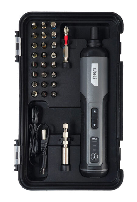 DELI σετ κατσαβίδι μπαταρίας με μύτες DC161