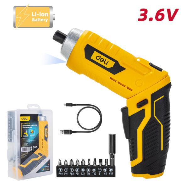 DELI κατσαβίδι μπαταρίας με μύτες DL-DP04-E2B1